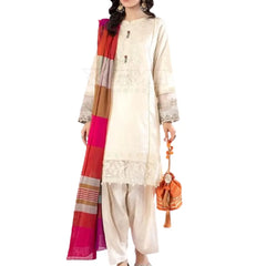 Embroidered Shirt and Flared Trouser With Organza Dupatta Suit Pakistani Shalwar Kameez Women Dress 3 Piece Ladies 4 Season