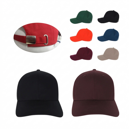 Vintage 3D Embroidered 6-Panel 100% Cotton Canvas Baseball Cap with Adjustable Metal Buckle Sporty Style for Unisex Adults