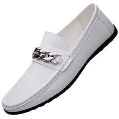 New Spring Men's Gommino Loafers Concise Lazy Casual Slip-On Design Plus Size PU Shoes in Black for Summer Autumn and Winter