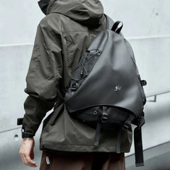 Luxury Men's Chest Bag Waterproof Travel  Crossbody Bags Embroidered Logo Leather Mixed Oxford Sports Causal Sling Bag for Men