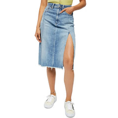 High Quality Women Long Jeans Skirts Casual White Blue Denim Skirt Long