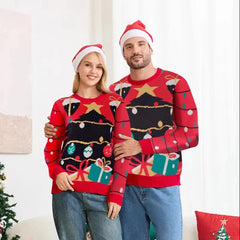 Family Xmas Sweater Christmas Sweater for Parent Child Toddler Adult Baby Kids Knitted with Character Pattern for Winter