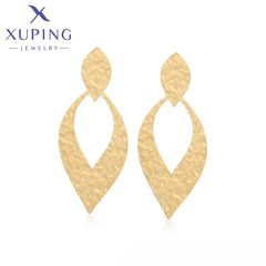 XUPING JEWELRY a Stainless Steel Teardrop-shaped Elegant Lady Pairs with Cool Hip-hop 14K Gold-plated Earrings