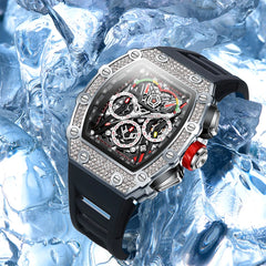 ONOLA 6827D Fashion Mens Luxury Automatic Watches Casual Rubber Strap Waterproof Sport Tourbillon Watch