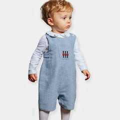 OEM Summer Kids Pants Spanish Embroidery Cotton Wool Overalls Toddler Trousers Boys Short Baby Romper Dungaree Children Clothes