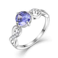 Emerald Cut Blue Stone Sapphire Crystal Wedding Diamond Sapphire 925 Sterling Silver Ring Women