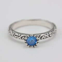 Factory Wholesale 925 Sterling Silver Women's Retro Flower Pattern Ring Classic Weddings Engagements Cherished Birthstone Ring