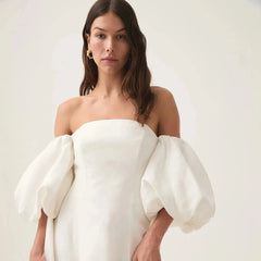 Women's Luxury Linen Dress High Quality Fashion Elegance Summer White Color Long Dress Excellent Lining Quality Women's Clothing