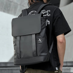 MOYYI PVC Laptop Bags for Men Business Flip Backpack for College Laptop Backpack