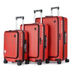 New Design Front Open  Anti-theft Zipper 3 Piece Travel Trolley Luggage Suitcase Set  3 Pcs Luggage Sets with TSA Lock
