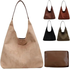 Trendy Suede Leather Women's Hobo Tote Bag Wholesale Vintage Brown Hand Bag for Ladies