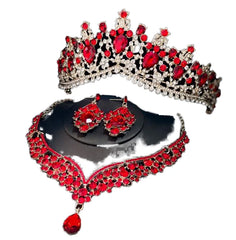 Fashion Jewelry Set Handmade Luxury Bridal Jewelry Set Crown+Necklace+Earrings Exaggerated Jewelry for Wedding