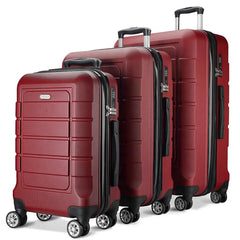 High Quality 3-Piece ABS Travel Luggage Set PC Hardshell Spinner Carry-On Suitcase with TSA Lock Fashion Style