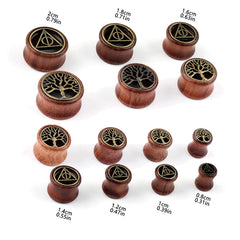 Zesen Lot Wood Ear Plugs & Tunnel Expanders Deathly Hallows Piercing Earrings Stretcher Saddle Body Jewelry for Weddings