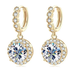 Custom 925 Sterling Silver Fine Jewelry Set for Women Gra Real Wedding Diamond Sunflower Hoop Drop Earrings