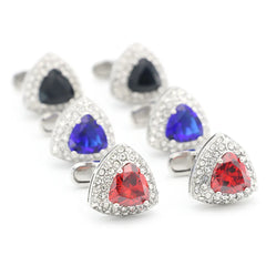 Custom Men Metal Brass Luxurious Fashion Zircon Crystal Cufflinks for Man