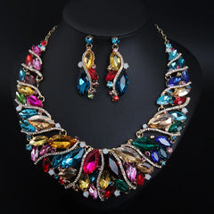 Fashion Wedding Ladies Crystal Exaggerated Jewelry Sets for Women