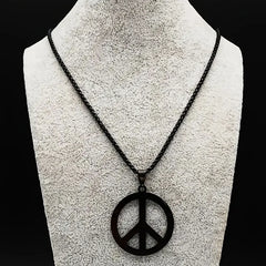 Stylish Peace Sign Minimalist Sport Casual Jewelry for Men Accessories Party Gift for Unisex Stainless Steel Necklace