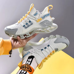 New Style Fashion Sneaker High Quality Breathable Upper Support White Blue Slip on Men Sport Shoes
