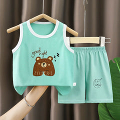 Nice Price Summer Baby Clothes 2pcs Sleeveless Children's Vest Shorts Baby Boys' Clothing Sets