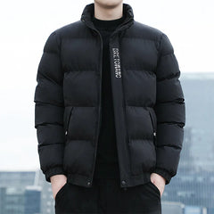 Best Quality Men's Plus Size Puffer Jacket Winter Warm Puffy Down Jacket Stand Collar Breathable Knitted Fabric Large Size