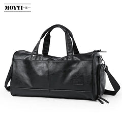 Custom Waterproof PU Leather Duffle Bags for Men Unisex Luggage Leather Travel Bag