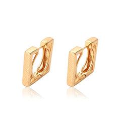 Hot Sale China Style Fancy Women Jewelry square Shaped 18k Gold Color Hoop Earrings