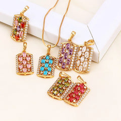 Xuping Classic Design Alloy Diamond Pendants square Shape.
