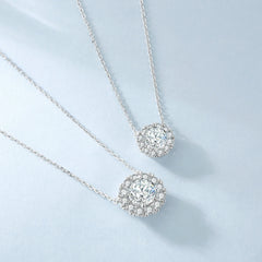 Jewelry 2ct 1ct Lab Diamond White Gold 925 Sterling Silver Choker Chain VVS1 GRA Moissanite Pendant Necklace for Women