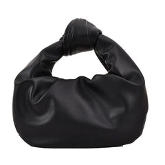 Trendy Fashion Lady Half Round Bags Cute Wrinkle  Mini Handbag for Women