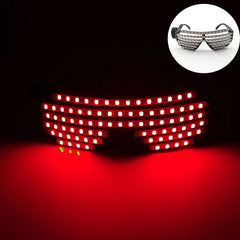 LED Futuristic Soldier Festival Glasses Neon Light Plastic Glasses for Christmas Rave Concert Masquerade Parties