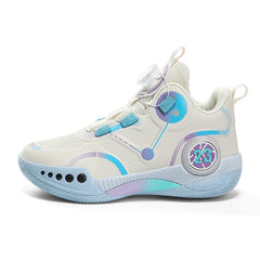 Low MOQ Rotating Button Children Basketball Shoes Sneaker Anti-Slip Kids Sport Shoes Running Shoes Chaussures Enfants