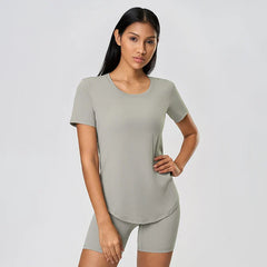 Xsunwing  Recycled Sustainable Eco Friendly Fitness Yoga Wear Gym Activewear Top Sportswear Women Sport Shirts WDQ075