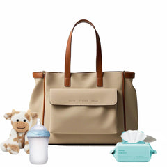 Luxury Waterproof Travel Vegan Leather Women Mommy Baby Diaper Backpack Travel Trolley Maternity Mom Bag Tote