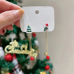 Christmas Stud Decorative Gifts Christmas Trees Bells Snowflakes Metal Pendants Women Girls Thanksgiving Xmas Holiday