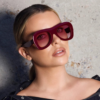 MCROONS Oversized Square Acetate Sunglasses, Polarized UV400, Unisex