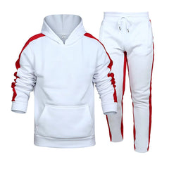 High Quality 2 Pieces Men Hooded Tracksuit Mens Sports Active Gym Wear Set Men Joggers Suits Set