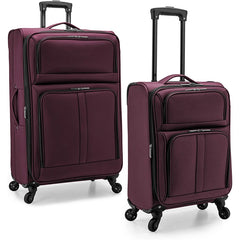 Durable Polyester Suitcases Travel Trolley Big 2 Piece Soft Luggage Sets